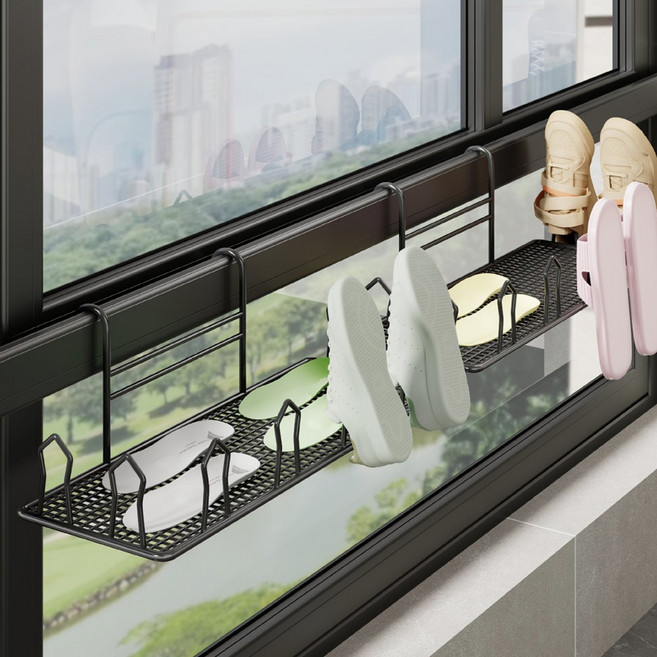 알럽홈 발코니 신발 건조대 L261-39BON 2p, 블랙