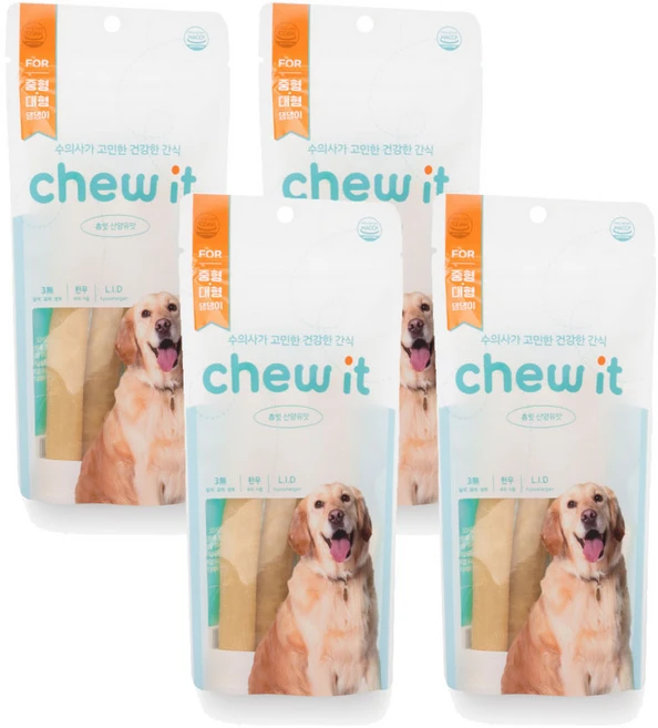 츄잇 한우껌 중대형견용 덴탈껌, 산양유, 90g, 4개 - 쿠팡