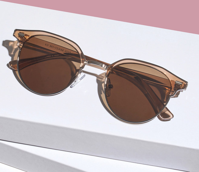 멜라크메 자외선차단 라운드 하금테 뿔테 5695 선글라스