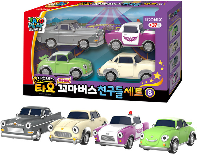 타요 스페셜 꼬마버스 친구들 세트8, 멜로디 + 버드 + 그레이 + 마법 수사대, 1세트