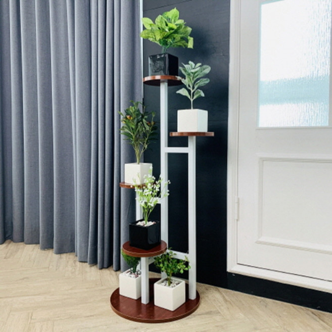 코지테일러 인테리어 화분대 1m B13, 티크 + 화이트, 1개