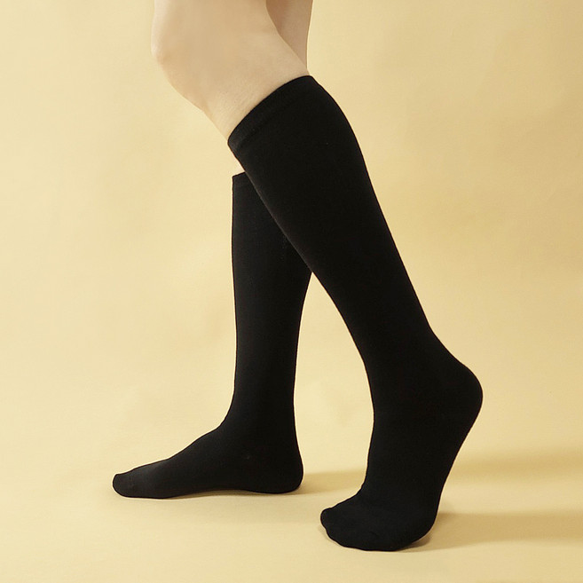 구냥씩 여성용 무지 반장목 니삭스