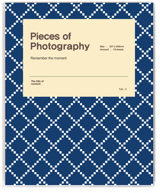 문구백서 비비드 접착식 포토앨범, 몬네이비(흑색내지), 15매