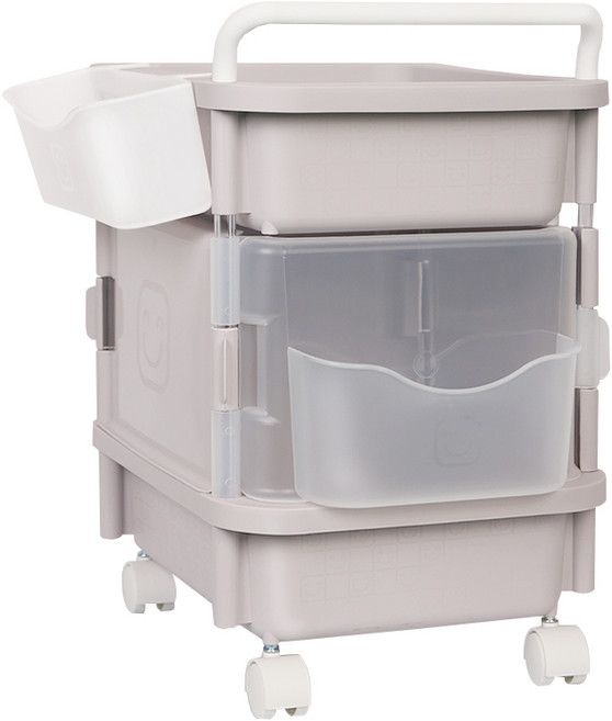 리빙스마일 포켓도어 기저귀정리함 2단, 크리스탈 베이지, 1개