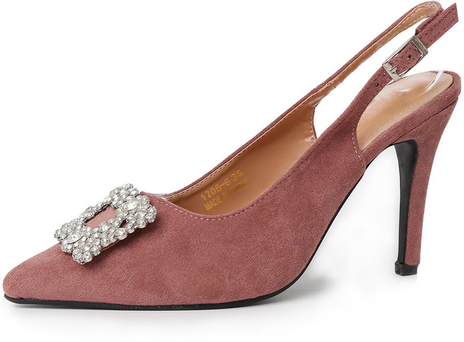 라블 큐빅 포인트 슬링백 힐 10cm