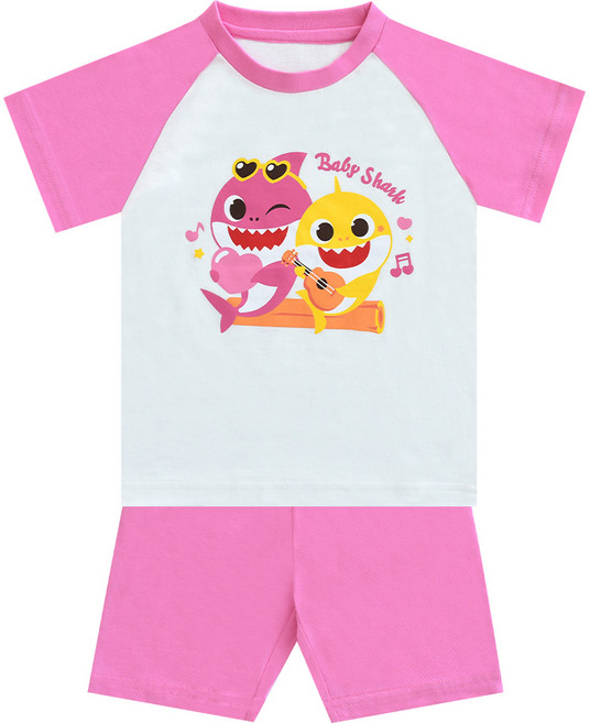 BABY&I 碰碰狐狸兒童小鯊魚短袖上衣和下裝套裝