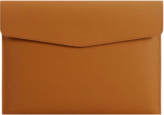 모던앳 A4 가죽 똑딱이 파일 파우치, 브라운, 1개