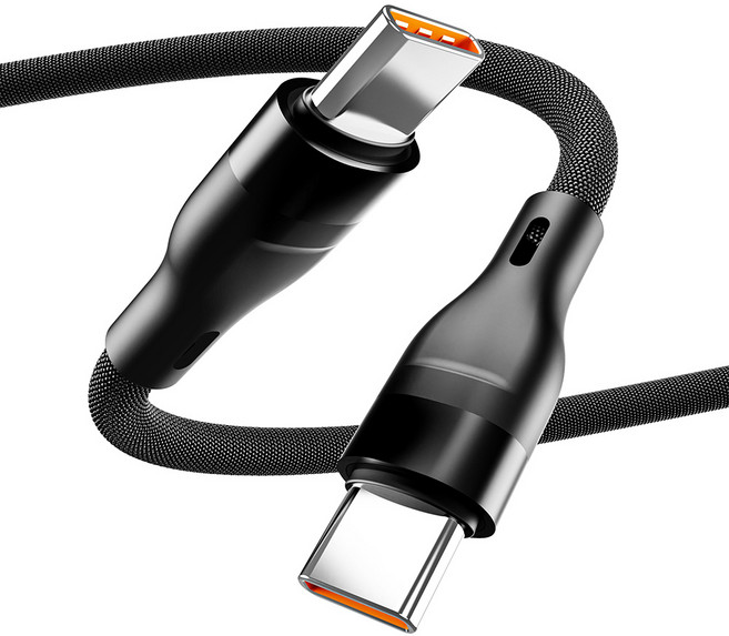 일리온 C타입-C타입 PD충전 60W 일반형 패브릭 케이블, 블랙, 1개, 2m