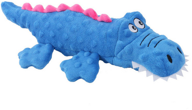 딩동펫 반려동물 엠보 바스락 인형 장난감, 블루 악어, 1개