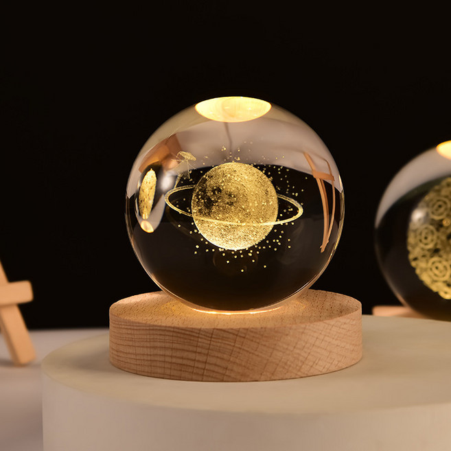 연하 원형 크리스탈구 8cm, RGB 행성