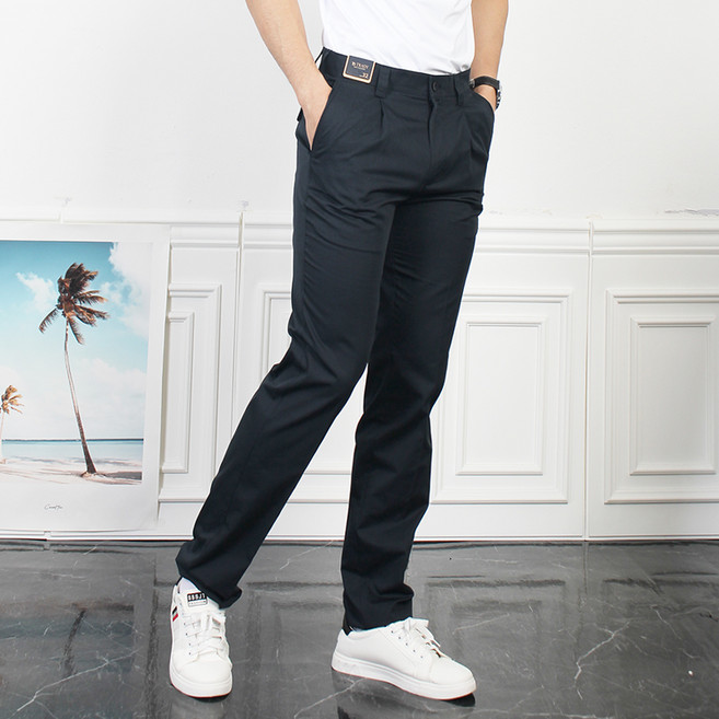 트래디 마인플로우 남성용 면바지 섬머 코튼 일자 팬츠 3W