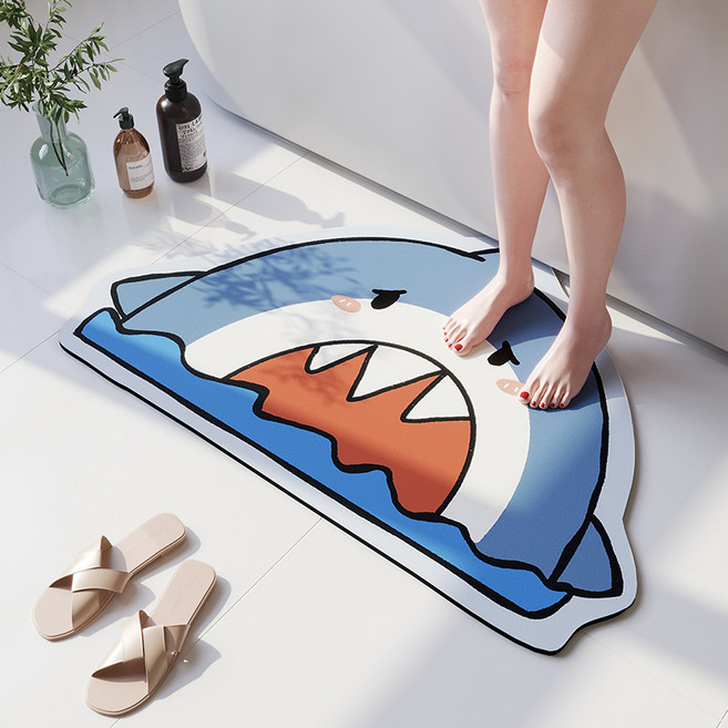 Ecster 多用途廚房浴室吸水性珪藻土地墊 可愛S, 混合色