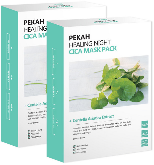 페카 힐링나이트 마스크팩 시카, 2개, 5개입