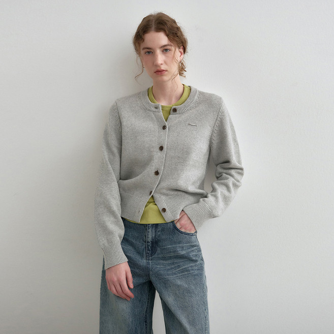 몽돌 여성용 소프트 코튼 라운드넥 가디건 MDCD053