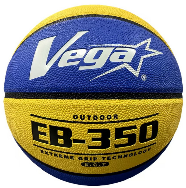 台灣 Vega EB350 系列7號橡膠籃球 藍色/黃色, OBR-754BY, 1顆