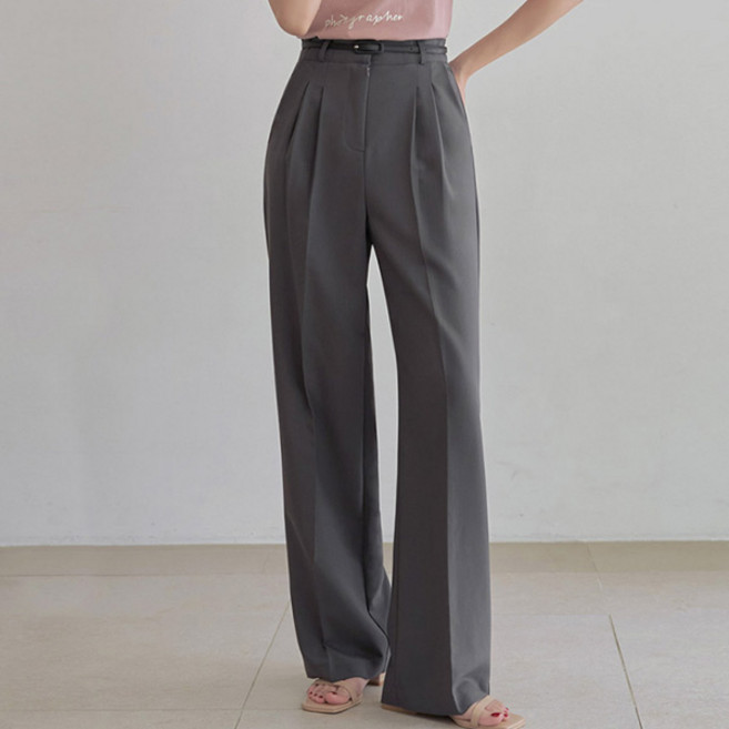 트위 여성용 하킨 린넨 핀턱 와이드 슬랙스 tsl0135