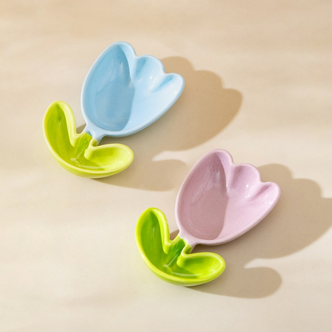 파라주니 홈카페 감성 플레이팅 튤립 소스접시 잼 볼 2종 세트 HJ1366, 믹스2, 1세트