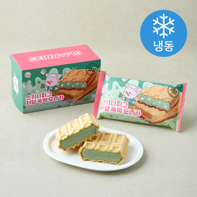 스키니피그 저당 쑥떡 모나카 (냉동), 1개, 3개입, 140ml