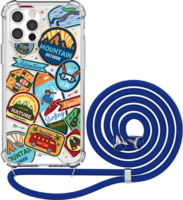 JUST4YOU 데코 투명 방탄 강화 목걸이 휴대폰 케이스