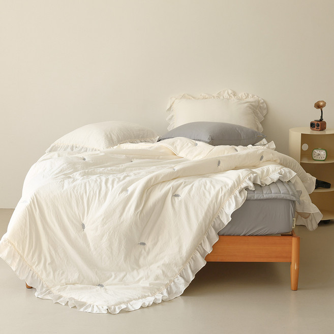 바자르 퐁듀 마이크로 워싱 자수 사계절 프릴 침구세트