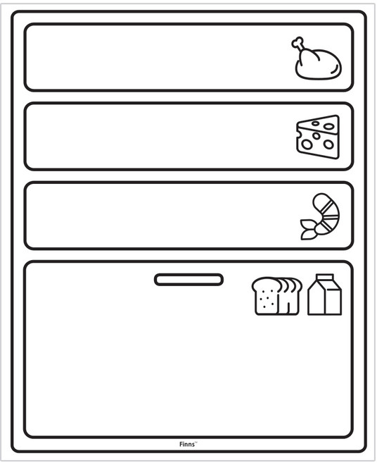 핀스 메모시트 냉장고, PET + 종이