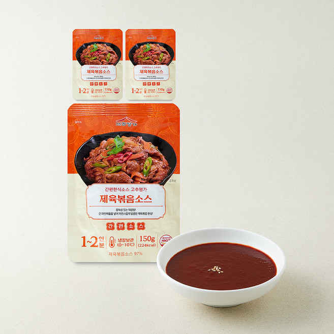 고추명가 제육복음 소스, 150g, 3개