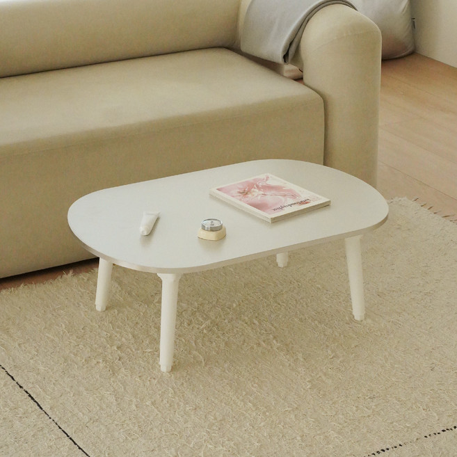 레몬트리 LPM 엣지라인 타원형 6단 높이조절 접이식테이블, 실버 그레이