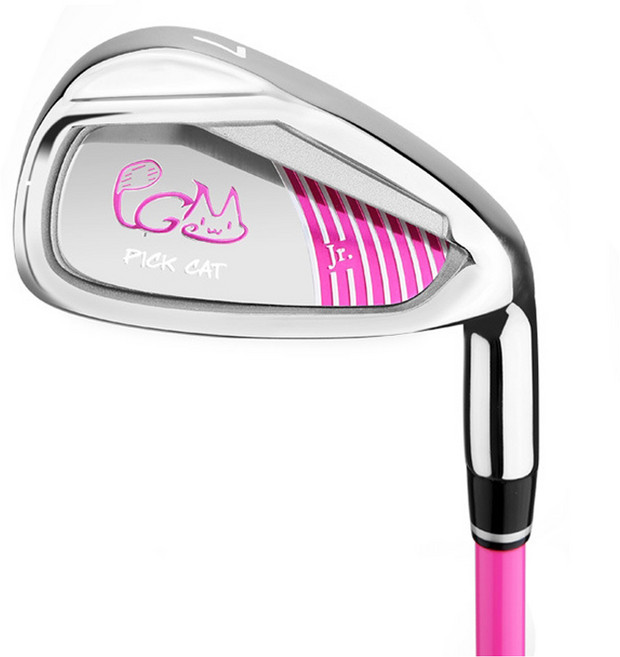 PGM Golf Pick Cat兒童青少年7號鐵桿 粉色 6~8歲, 38度, 無