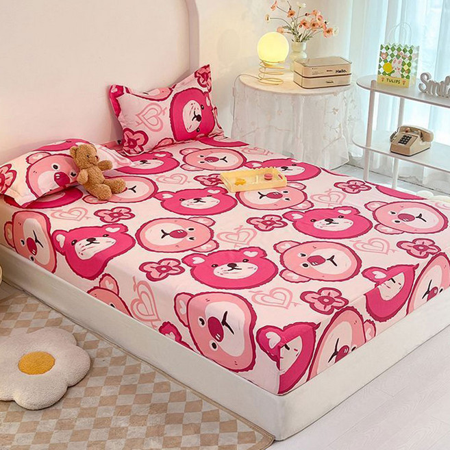 봄날애 캐릭터 컬러 샌딩 매트리스 커버