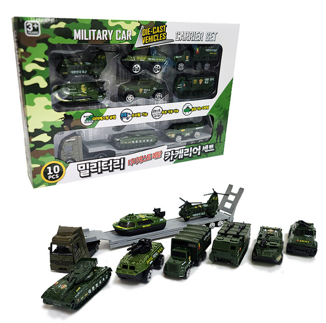 이종욱완구 밀리터리 다이캐스트 메탈 카캐리어 세트, 혼합색상, 1개