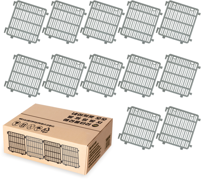 네이처펫 모모 발끼임방지 애견울타리 12p, 그레이, 1세트