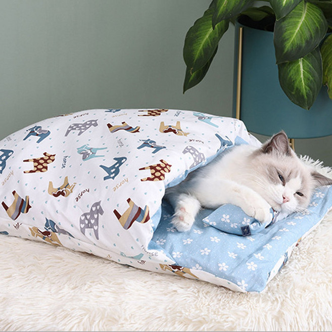 딩동펫 고양이 숨숨 이불세트, 조랑말, 1개