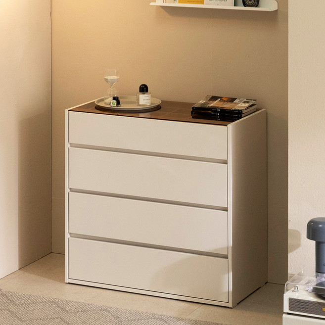 웰퍼니쳐 엘리 디바이더 드레스룸 아일랜드 서랍장 방문설치, 라이트그레이, 4단