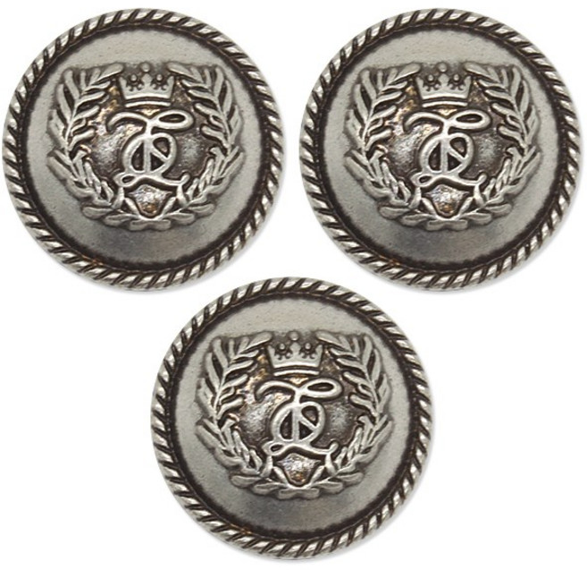 동대문단추왕 금속 단추 모리얼 21mm, 흑은니, 3개