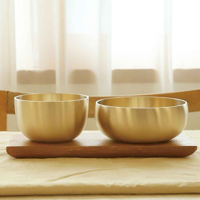 놋향 방짜유기 1인 밥공기 국대접 세트, 골드, 밥공기 + 국대접, 1세트