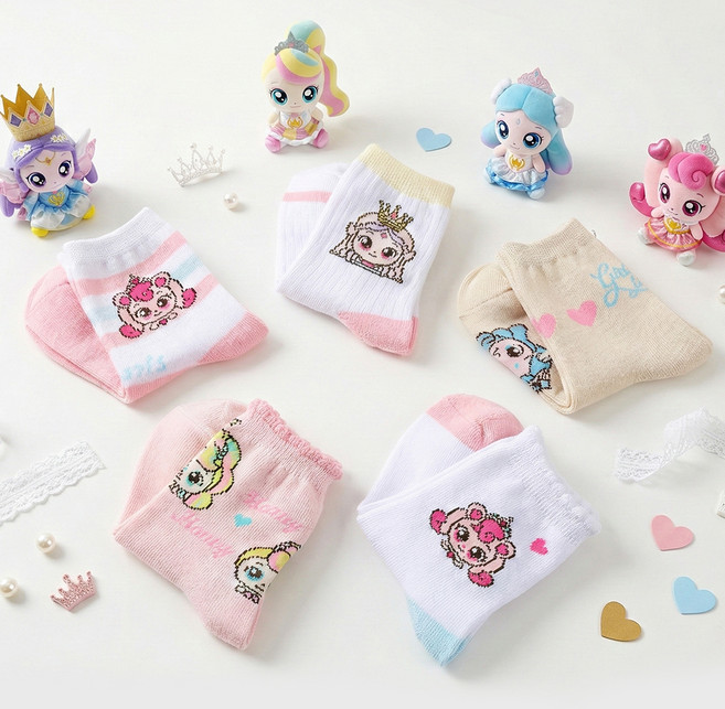 프리미에팜 아동용 캐치 티니핑 프리티 중목 양말 5족 세트