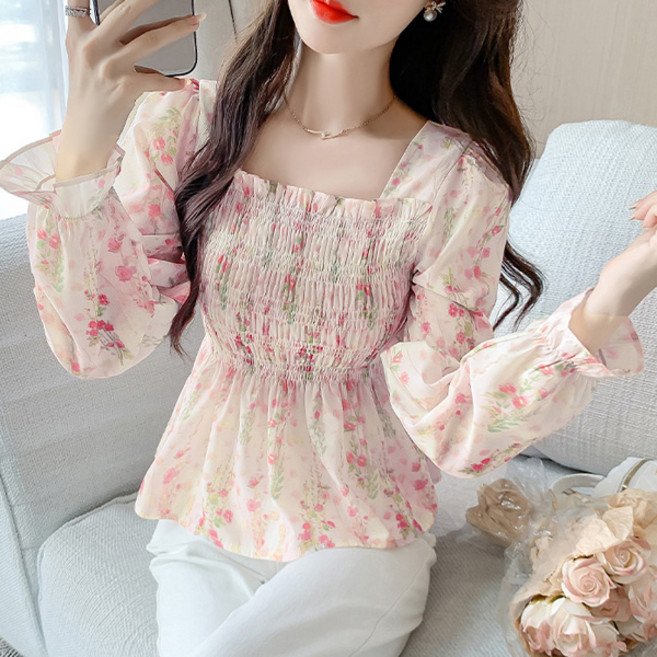 포플러앤씨 여성용 미르필드 스퀘어넥 블라우스 P26SPBL011206