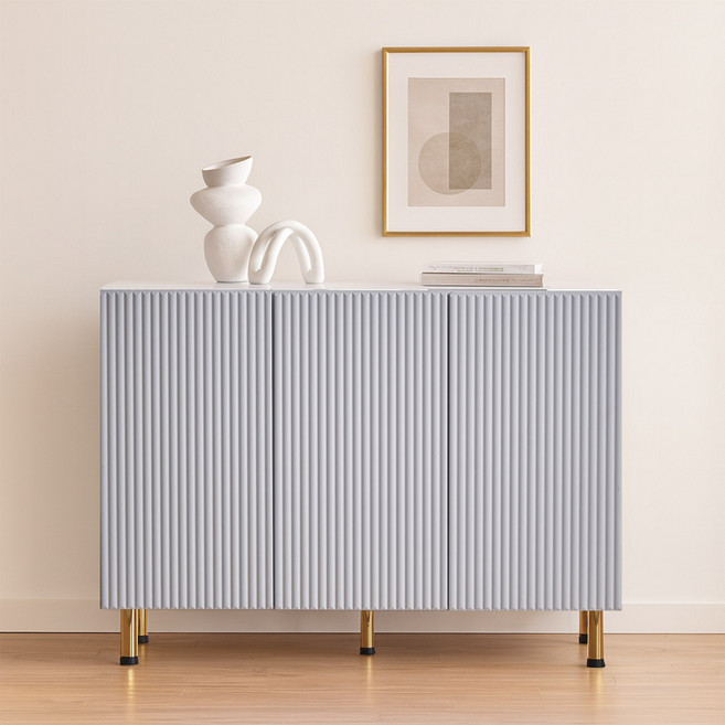 파로마 브릭 템바보드 골드다리 높은 거실장 1200 방문설치, 화이트