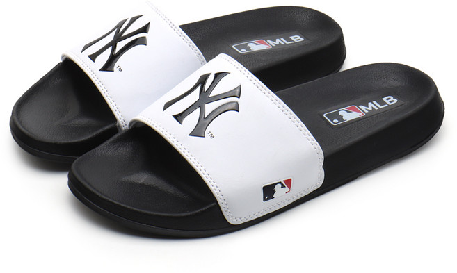 MLB 美國職業棒球大聯盟 紐約洋基 基本款 PU 拖鞋, 白色的, 250mm