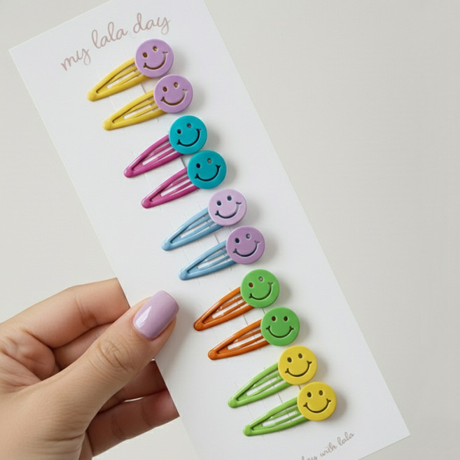 Kids Day Candy Smile 滴答髮夾 5款 x 2入組