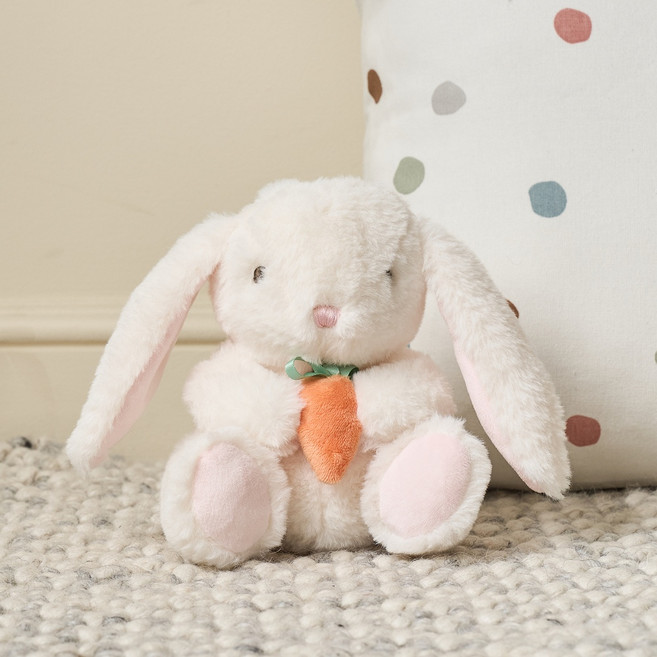 Modern House 迷你柔軟胡蘿蔔兔子娃娃, 1個, 18cm, 象牙白