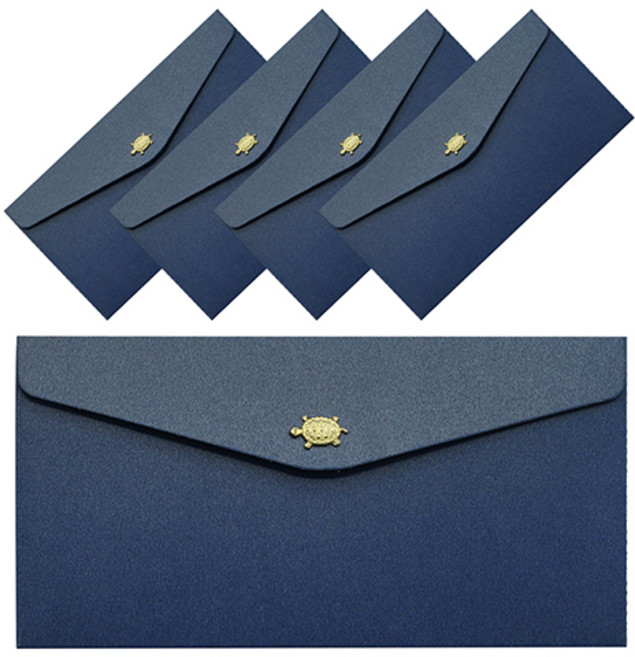 체리쉬 3D 황금거북 무병장수 봉투, 네이비, 5개