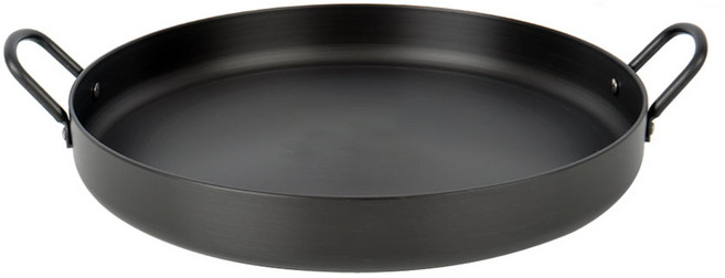 EUGENE TOSCO 托斯可 營業用圓形鐵板炒雞排烤盤硬質, 小號（直徑317mm x 高52mm）