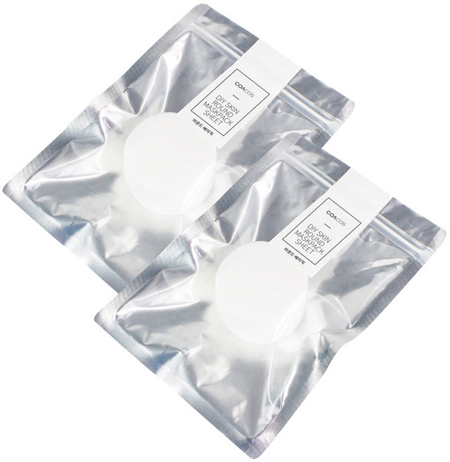 [비건뷰티] 코아코스 DIY 스킨 솔루션 라운드 베이직 마스크시트 100p, 2개