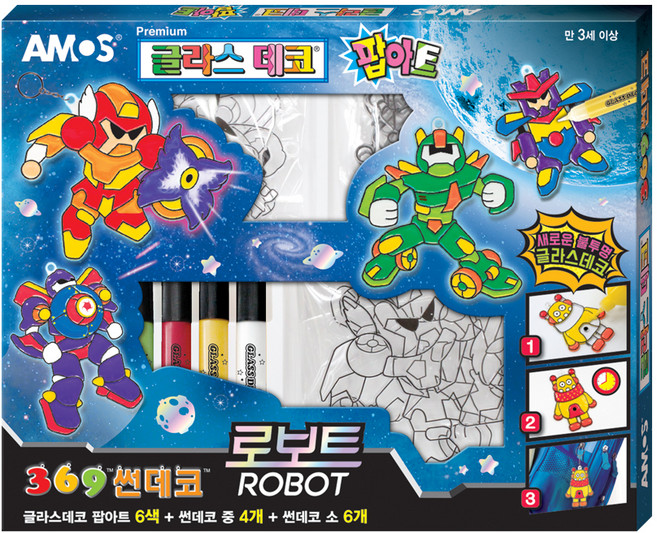 아모스 글라스 데코 팝아트 썬데코 로보트, 혼합색상, 1개