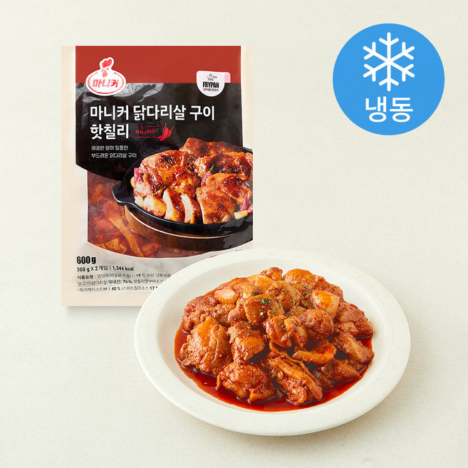 마니커 핫칠리 닭다리살 구이 2개입 (냉동), 600g, 1개