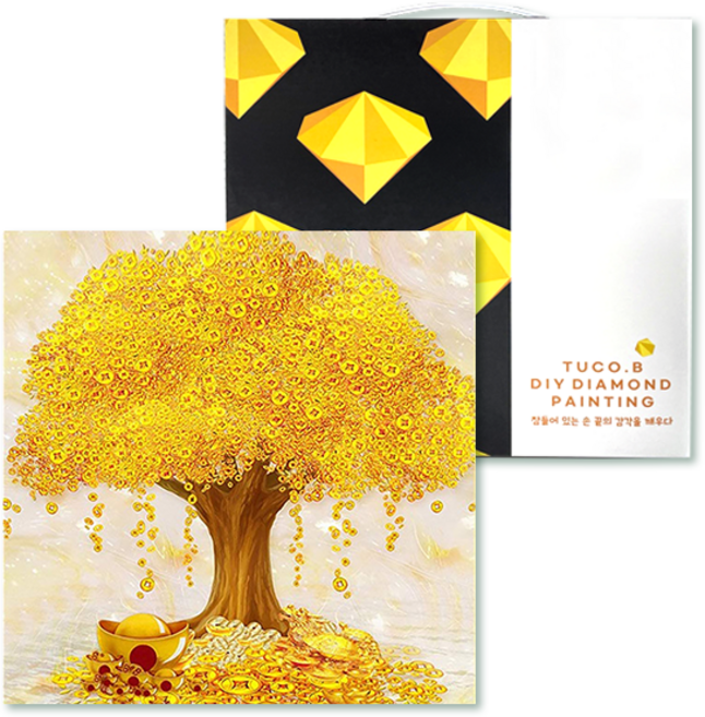 투코비 아트 보석 십자수 DIY 세트 25 x 25 cm, 돈나무(D25-35), 1세트