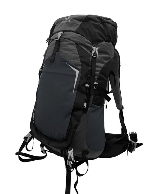 DIBOTE 迪伯特 專業登山休閒背包 鋁合金支撐背架 55L, 黑色