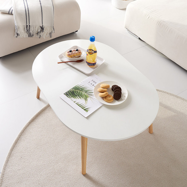 아이캔컴퍼니 국내생산 올리브 900 LPM 원목다리 리빙테이블, 화이트