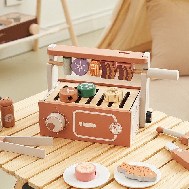 kienvy 木製烤肉爐串燒遊戲組, 多色, 1套